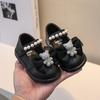 Meninas 0-3 Anos Primavera & Outono Novo Solado Macio Bico Redondo Sapatos de Criança Pequena Velcro Laço Estilo Princesa Sapatos Funcionais