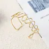 Pulsera de Collar de Viento Europea y Americana Transfronteriza Simple Exagerada Geométrica Hueca Onda Anillo de Cuello Pulsera Pulsera de Brazo Creativa Joyería