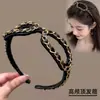 Diadema de moda de lunares de ala ancha, linda y simple, hace que la cara se vea más pequeña, adecuada para salir, accesorio para el cabello de celebridad de internet coreana