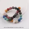 Cuentas Redondas de Piedra Volcánica Aromaterapia Coloridas Agujero Recto Materiales para Pulseras Collares Hechos a Mano Joyería con Cuentas Accesorios Pequeños