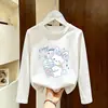 Camiseta de manga larga de algodón puro para niñas, top casual, camisa básica elegante para niños, adecuada para niños mayores, colección primavera y otoño 2026