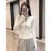 Camiseta base de forro polar para otoño e invierno para mujer, camiseta de manga larga con cuello semiabierto de moda, top ajustado de deseo puro