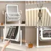Espejo de Maquillaje LED de Escritorio, Espejo Inteligente con Iluminación de Tres Colores, Espejo de Belleza de Alta Definición para Escritorio