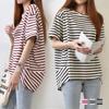 En stock 2024 Verano Nuevo Japonés y Coreano Camiseta de Mujer Holgada Casual Adelgazante talla extra Top Irregular de Mujer para Mujer