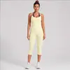 Conjunto de atuendo de yoga transfronterizo, secado rápido, espalda hermosa, cuello halter, camiseta de yoga con bloques de color, conjunto de atuendo deportivo de fitness para Pilates para mujeres