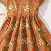 Ropa para niñas y niños de comercio exterior transfronterizo 2025 verano Europa y Estados Unidos nueva moda niños grandes holgada manga corta vestido estampado