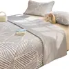 Cubrecama de Felpa de Leche de Algodón Puro Simple Pieza Única Universal Cuatro Estaciones Sábana Acolchada 100% Algodón Tatami Protector de Colchón Antideslizante
