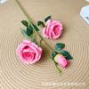 Rosa Simulada de 3 Cabeças Decoração de Salão de Casamento Arranjo de Flores para Arranjo Alto Ornaments de Alto Padrão Flores de Boas-Vindas