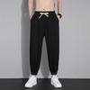 Calças de seda gelada, leggings masculinas finas de tendência americana, calças esportivas soltas, nove calças casuais, uma geração de cabelos