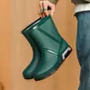 Botas de Lluvia Moda Transfronteriza Unisex Cómodas para Exteriores Botas de Lluvia Versátiles Impermeables Camping Pareja Antideslizantes Zapatos de Cocina Zapatos para el Agua