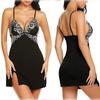 Fornecimento transfronteiriço Europa e Estados Unidos comércio exterior nova lingerie sexy renda estampada sexy costas vazadas alças camisola