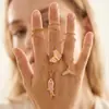Colar Cauda de Sereia em Aço Titânio Estilo Ins Viagem Estilo Oceano Verão Novo Corrente de Clavícula Tendência Ouro 18K Joia