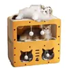 Rascador y casa para gatos todo en uno, marco de escalada duradero para gatos con postes, juguete vertical para gatos, casa para gatos resistente a los arañazos