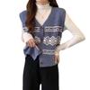 Otoño e Invierno Nuevo Chaleco Tejido Holgado Vintage para Exterior Estilo Coreano Combinable Nicho Apilado Cárdigan para Mujer
