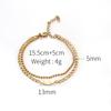 INS Moda europea y americana Joker chicas joyería pequeña no se decolora acero inoxidable doble 18K pulsera de mapa para mujer Venta al por mayor
