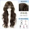 Peruca Completa Feminina Xuchang Youchu, Estilo Coreano, Franja Reta, Ondas Grandes, Cabelo Longo Naturalmente Cacheado, Peruca Sem Necessidade de Estilização
