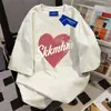 Camiseta de Manga Corta de Algodón Puro de Peso Pesado, Estilo Perezoso Personalizado para Hombres y Mujeres, Verano, Corte Holgado, Adelgazante, Versátil, Cuello Redondo, Top para Estudiantes, Estilo Ins