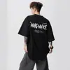 Camiseta de Algodón Puro Estampada de Manga Corta para Hombre Verano Oversize Tendencia Americana Juvenil Suelta Media Manga