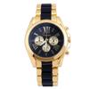 Relógio Masculino de Aço Geneva Bicolor com Pulseira Adesiva Transfronteiriço Fashionável com Três Mostradores Escala em Numerais Romanos Relógio de Quartzo