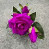 Decoración de Flor Artificial Rosa con Borde Rizado, Adorno de Flor Artificial, Centro de Mesa, Flor Eterna para Sala de Estar, Rosa de Flor Falsa