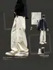 Pantalones de Trabajo Retro Americanos para Hombre, Temporada de Primavera y Otoño, Pantalones Anchos Sueltos y Caídos, Nuevos Pantalones Largos Deportivos Casuales Sueltos