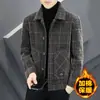 Casaco de Outono e Inverno Jaqueta Masculina Tendência Lã Masculina Inverno High-end Casual Curto Casaco de Lã