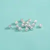 Plata de Ley S925 Chapada Cuadrado Cóncavo de Precisión Cuentas Sueltas Pequeñas Cuentas Espaciadoras Mini Pulsera de Cristal Roto Plata Anillo Cuentas