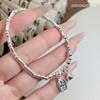 Pulsera de Plata Esterlina S999 para Mujer Plata Rota Varias Dos Campanas de Bambú Pulsera de Cuentas Moda Versátil Sensación de Alta Gama Pulsera