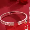 Pulseira Floco de Neve Palavra Auspiciosa com Design Tradicional Sólido de Abertura, Joias de Design de Luxo Leve de Nicho de Alta Qualidade Pulseira Atacado para Mulheres