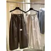Sus dulces de principios de otoño estilo coreano simples versátiles para el día a día ropa de trabajo ligera pantalones casuales de pierna ancha plisados 66625