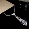Corbata Incrustada de Diamantes, Borlas de Encaje, Collar de Perlas, Estilo Palacio, Lujo Ligero, Cadena de Clavícula de Gama Alta, Collar Elegante y Elegante para Mujer