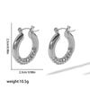 Pendientes de moda personalizados con diseño de lujo ligero europeo y americano, pendientes de anillo de circonita de acero inoxidable en oro de 18 quilates, pendientes sencillos de nicho