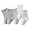 Calcetines para bebé de media pantorrilla 2026 para primavera y otoño, Calcetines para bebé de otoño e invierno para recién nacidos con borde de volantes, Ajuste holgado que no aprieta las piernas, Calcetines para niños