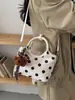 Bolso de Mano Vintage de Ante con Lunares 2026 para Mujer, Bolso Tote con Anillo Redondo, Bolso de Hombro y Cruzado Versátil