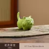 Estatueta de Animal de Chá de Cerâmica, Porta-Canetas de Tigre Fofo, Acessório de Chá Requintado e Divertido, Bandeja de Chá, Ornamento de Decoração para Casa
