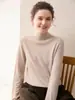 26 Otoño Invierno Nuevo Grueso Tejido Fino Hilo de Yangzi 100% Lana Pura Suéter para Mujer Cuello Medio Alto Jersey Suéter Base de Tejido