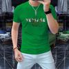 Fábrica de origen de una generación de productos europeos 2024 verano hombres letra impresión manga corta camiseta cuello redondo marea transpirable marea manga T
