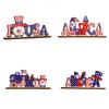 Día de la Independencia Americana Juego de Mesa Decorativo Fiesta Navideña Hogar Escritorio de Madera Rojo Blanco Azul Letra USA Adornos de Anciano