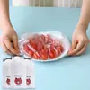 Capas de filme plástico descartáveis de grau alimentício para uso doméstico, à prova de poeira, à prova de odores e adequadas para armazenar sobras na geladeira; tampas elásticas para tigelas