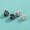 Prata de lei S925 flor de quatro lados florzinha contas pulseira de cristal pulseira de pérolas contas soltas contas DIY acessórios feitos à mão