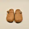 Novedad otoño 2026 para mujer, cómodos y versátiles, tipo zueco Birkenstock, sin cordones, suela plana, para exteriores, con diseño de hendidura para los dedos en imitación