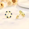 Nuevo Producto 2026: Pendientes de Plata de Ley con Circonita de Colores y Diseño Geométrico Único, Pendientes de Piedra Natal de Gama Alta, Suministro Transfronterizo