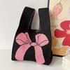 Bolsa de Palha Estilo Coreano para Tote Meninas Bolsa Colete Bolsa Quadrada Pequena Bolsa de Tricô de Ano Novo Bolsa de Mão Bolsa de Tricô Transversal