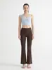 Pantalones de Yoga para Mujer de Cintura Alta con Ligero Acampanado, Leggings Deportivos Levanta Glúteos, Sin Costuras Visibles Incómodas, Estilo Delgado, Adecuados para Tallas Pequeñas, Pantalones de Pierna Ancha