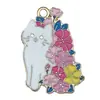 Flores, Animales, Tortugas, Mariposas, Zorros, Accesorios para Joyería Hecha a Mano DIY, Colgantes de Esmalte de Aleación, Pendientes, Aretes Colgantes, Joyería