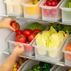 Bainabang Caixa de Armazenamento de Bebidas de Frutas e Vegetais Bainabang Caixa de Armazenamento para Geladeira Caixa Transparente de PP para Conservar Frescos Caixa de Armazenamento Empilhável