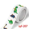 500 pegatinas/rollo 2.5cm pegatinas de rollo de dinosaurio con forma especial pegatinas DIY para monopatín equipaje cuenta manual