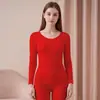 Ropa interior térmica de modal para otoño e invierno para niñas, tops y pantalones térmicos cómodos de alta elasticidad para mujer, nuevo conjunto ajustado, camiseta de capa base