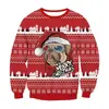 Moletom de Gola Redonda Estilo Casal para Exportação Transfronteiriça Europeu e Americano Estampado 3D Véspera de Natal Top de Manga Comprida de Natal Fábrica de Origem