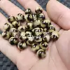 Contas Redondas Dzi Dente de Tigre de Ágata Amarela, Contas Soltas de Jade, Pulseira Colar de Ágata Estilo Antigo 10mm Acessórios de Joias Contas